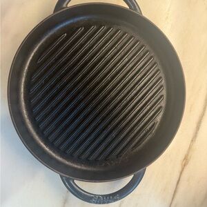 Staub Dark Blue Cast Iron Grill Pan